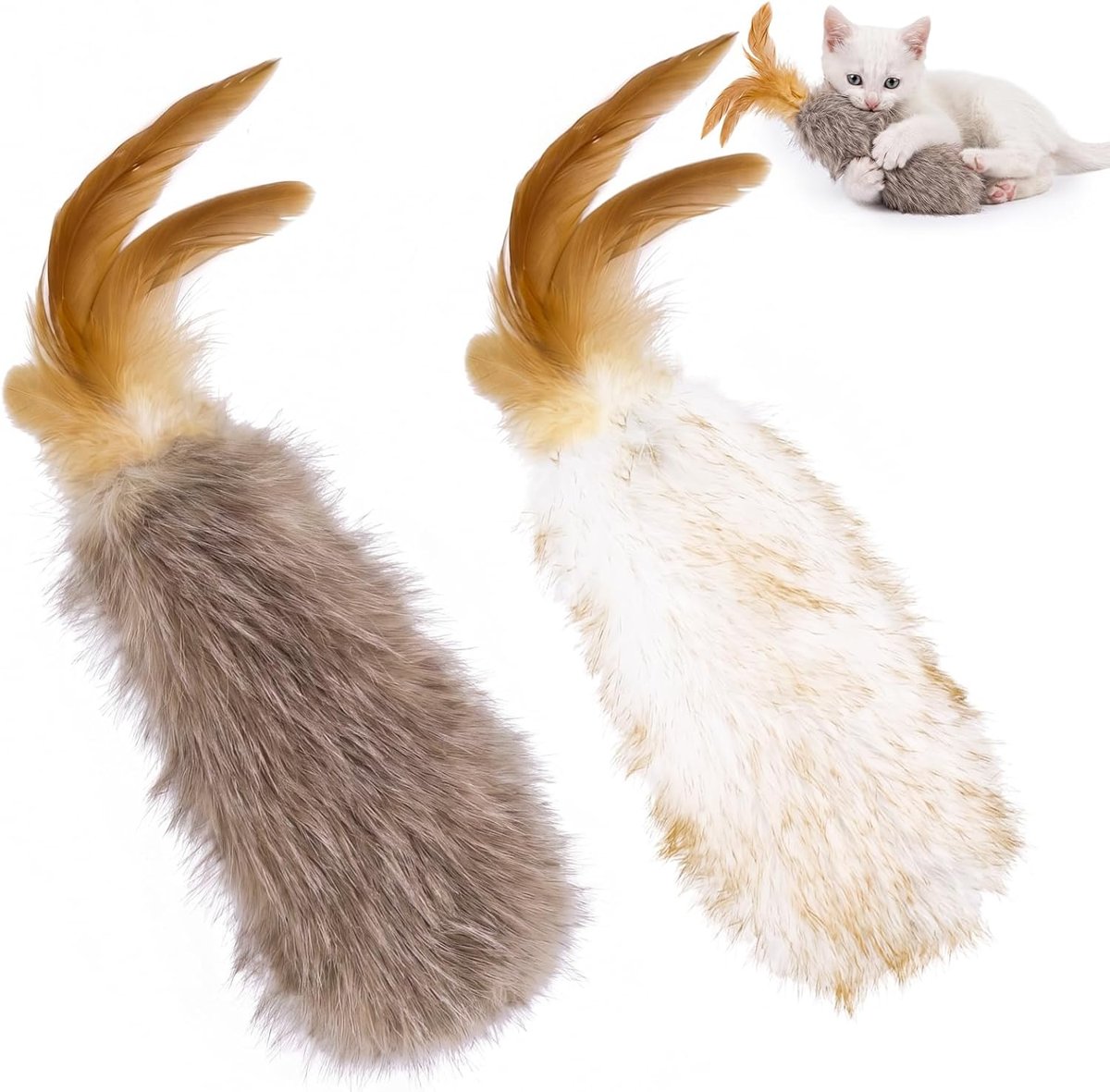 Plush Feather & Catnip Toys, 2-Pack