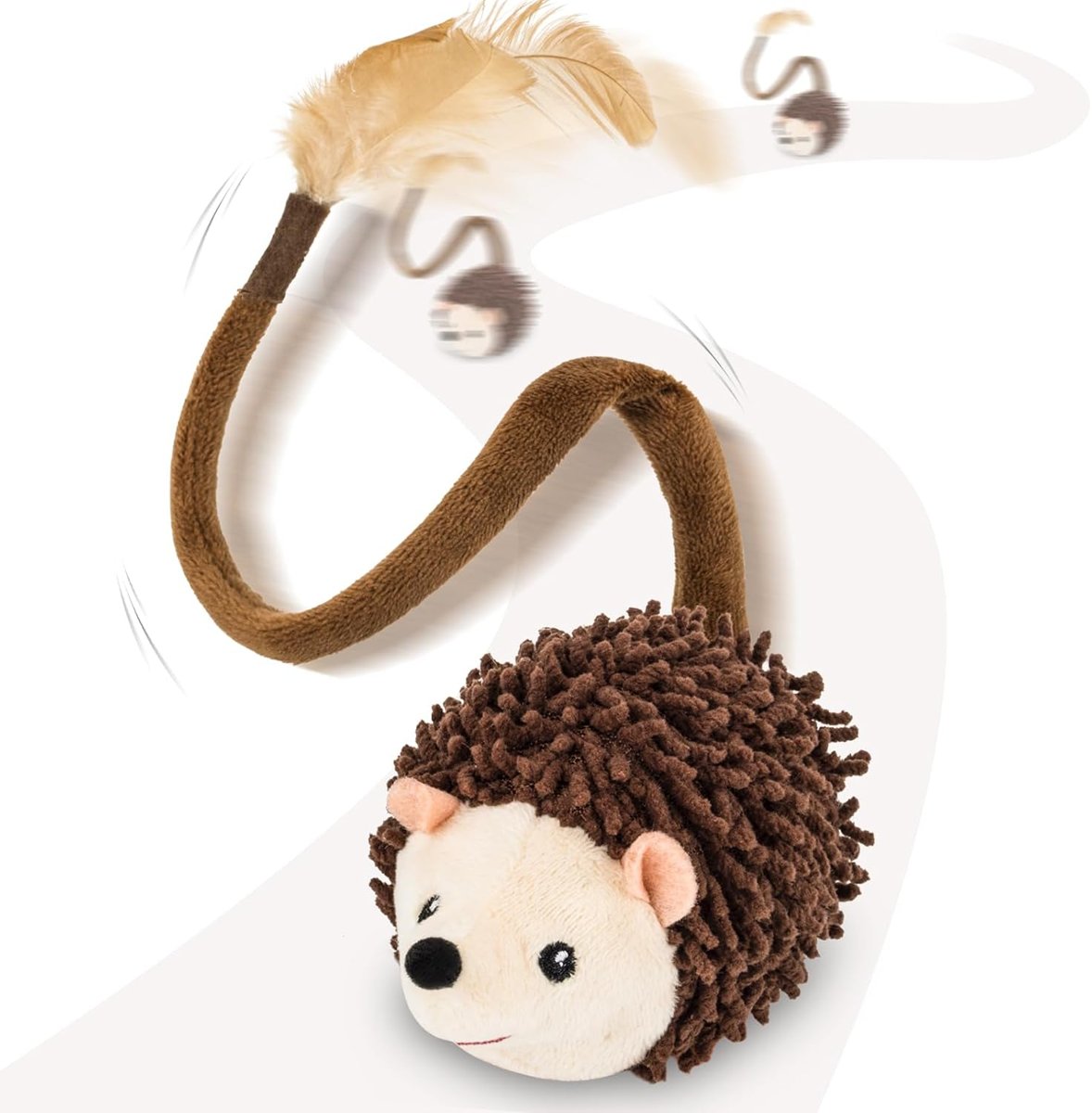 Rolling Hedgehog Cat Toy — Brown